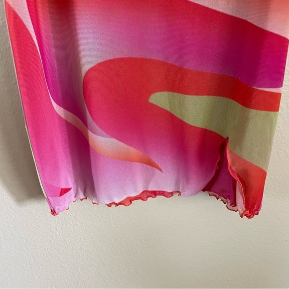 NWT Expired Girl Mesh Mini Dress Multicolor  Abstract Pattern Size Medium - Picture 7 of 12